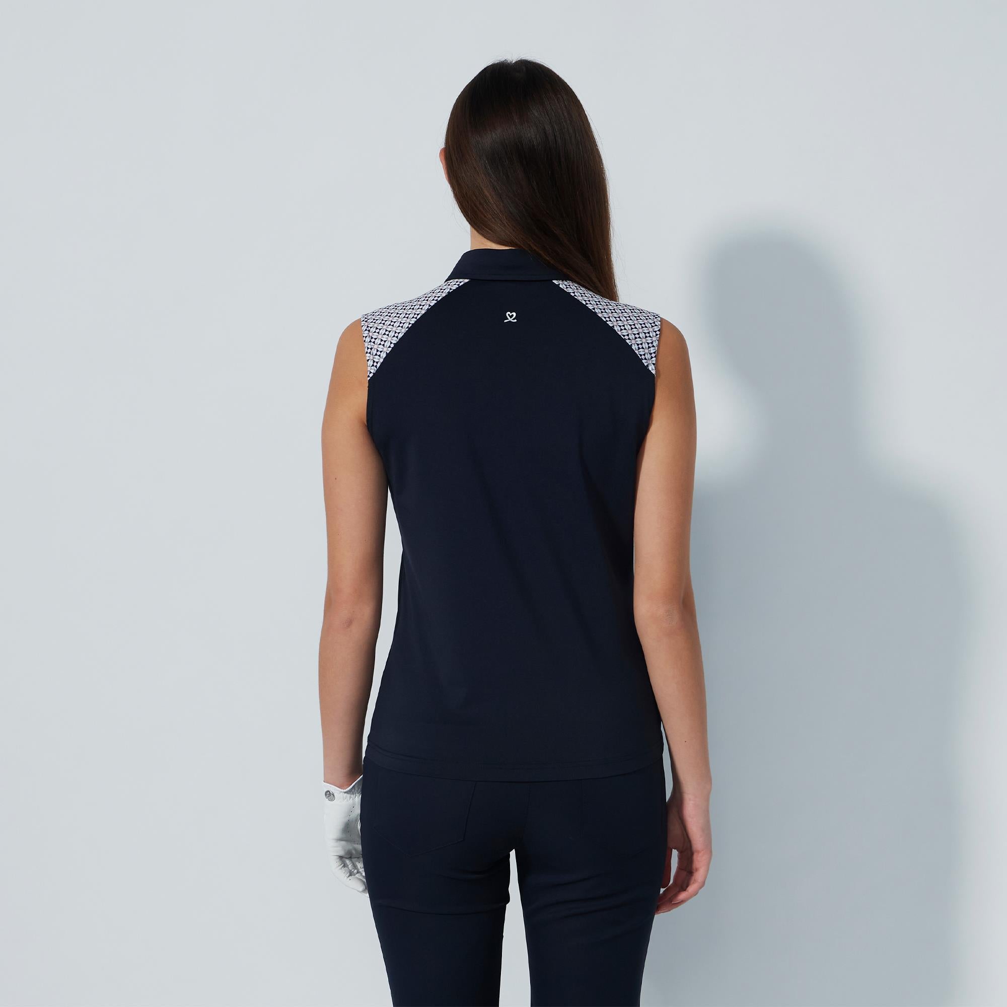Daily Sports Chic Ladies Sleeveless Golf Polo Shirt Navy